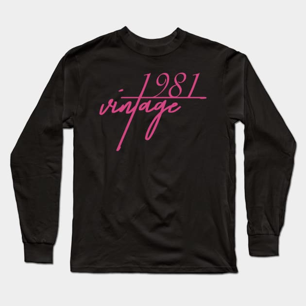 1981 Vintage. 39th Birthday Cool Gift Idea Long Sleeve T-Shirt by FromHamburg